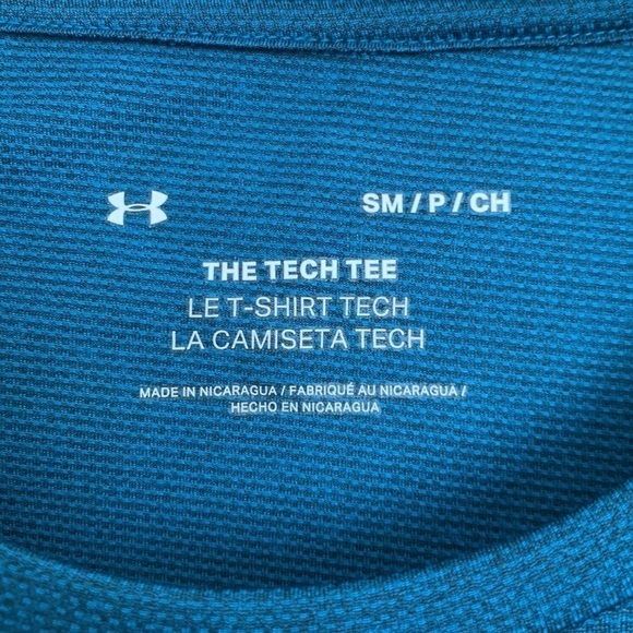 Under Armour Men’s The Tech Tee Shirt Teal S - Picture 3 of 6